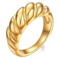 "Croissant" Ring, 18K Gold Plated Steel (Size 8)