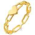"Heart" Ring, 18K Gold Plated Steel (Sized 7.5)