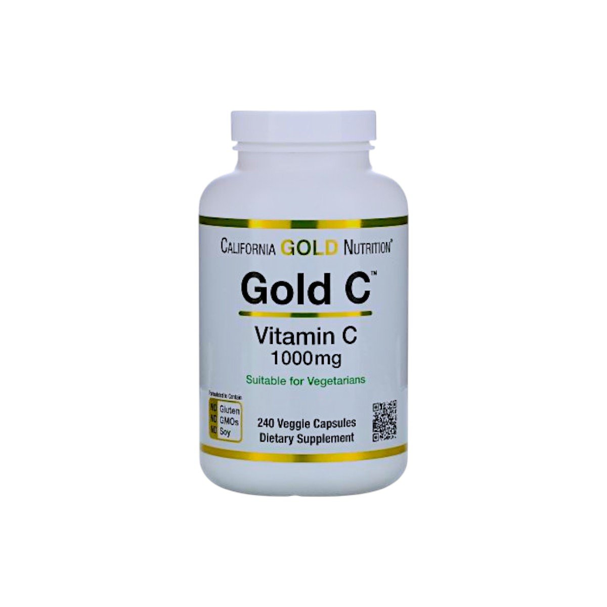California Gold Nutrition Gold C Vitamin C 100ml-Photoroom California Gold Nutrition Gold C Vitamin C 240 Veggie Capsules - Image 1