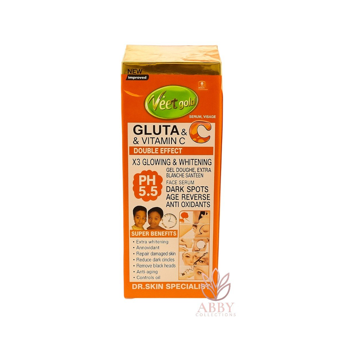 Veet Gold Gluta-And Vitamin C Double Effect X3 Glowing And Whitening Face Serum- Veet Gold Gluta & Vitamin C Double Effect X3 Glowing And Whitening Face Serum - Image 1