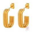 Earrings, 18K Gold Plated Steel