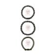 Tiger Eye Silicone Bracelet For Men 8MM Natural Stone Beads Bracelet 3 Set Stretch Lava Rock Bracelets Adjustable Black Crystal Beaded Bracelet for Men