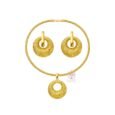 18k Gold Plating Jewelry Sets for Women Luxury Necklace Pendant Earring Ring Jewellery Sets