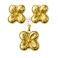Luxury 18k Gold Plated Flower Earrings and pendant Jewelry Set