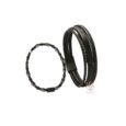 Men’s Black Leather and Hemios Hematite Beaded Multi-Layer Bracelet with Magnetic Clasp 20-21cm