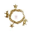 "Cow" and "Star"Bracelet, 18K Gold Plated Steel