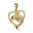Stainless Steel Pendants, Real 18K Gold Plated