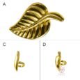 Small Leaves Women Luxury Ring, 18K Gold Plated Steel