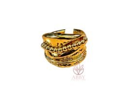 Luxury" Ring, 18K Gold Plated Steel