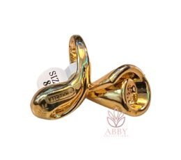 Fashion Round Ring, 18K Gold Plated Steel (Size 8)