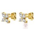 "Flowers" Earrings, 18K Gold Plated Steel