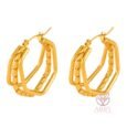 Earrings, 18K Gold Plated Steel