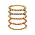 5-Piece Multicolour Gold-Plated Stainless Steel Elastic Bracelets for Women