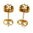 Gold-Plated Stainless Steel Stud Earrings with Cubic Zirconia – 0.5 cm