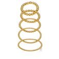 5-Piece Multicolour Gold-Plated Stainless Steel Elastic Bracelets – 5 cm