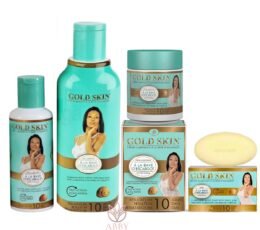 Gold Skin Clarifying Skincare Set with Snail Slime – Shower Gel, Body Lotion, Body Cream & Soap (4-Piece Set)