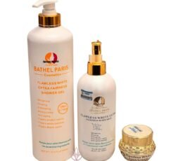 Flawless White Extra Fairness Body Care Set – Body Milk, Shower Gel & Face Cream (3-Piece Set)