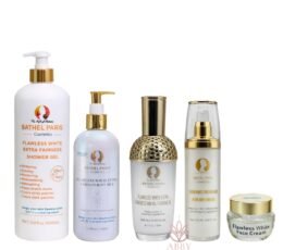 Flawless White Extra Fairness Lotion + Shower Milk Gel + Face Cream+ Oil + Serum (5Pcs)