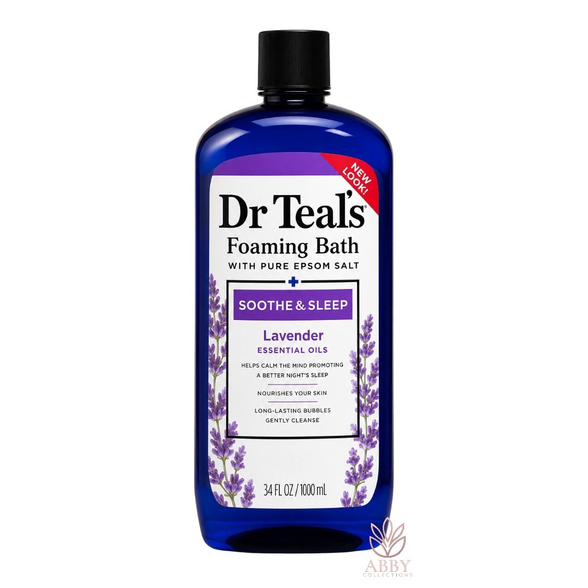 y (1) đź’ś Dr Teal's Pure Epsom Salt Foaming Bath Soothe & Sleep 1000ml - Image 1