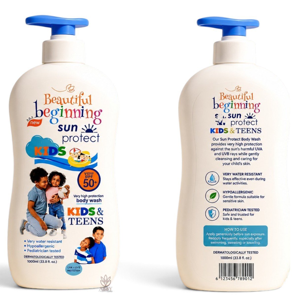 GLOW (7) Beautiful Beginning Kids & Teens Sun Protect Body Wash SPF 50+ 1000ml - Image 1